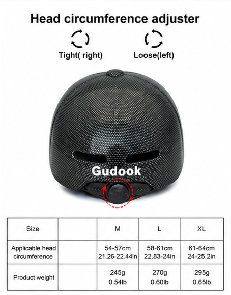 GUDOOK Adjustable Bike Helmet – Lightweight Baseball Cap Style Cycling Helmet for Adults