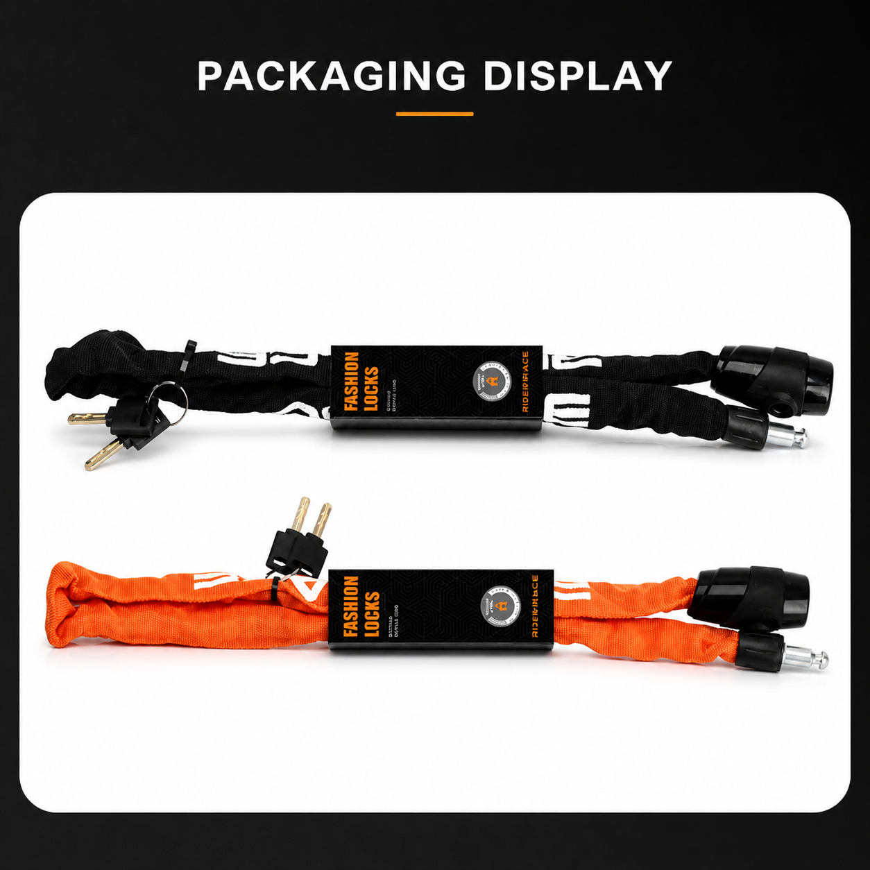 Bicycle Chain Lock – Portable Anti-Theft Security Lock with 2 Keys
