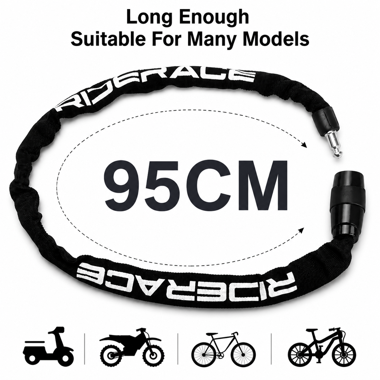 Bicycle Chain Lock – Portable Anti-Theft Security Lock with 2 Keys