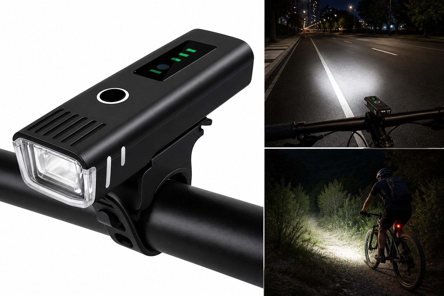 1000LM USB Rechargeable Bike Light – Ultra Bright LED Bicycle Front Headlight with Power Bank Function