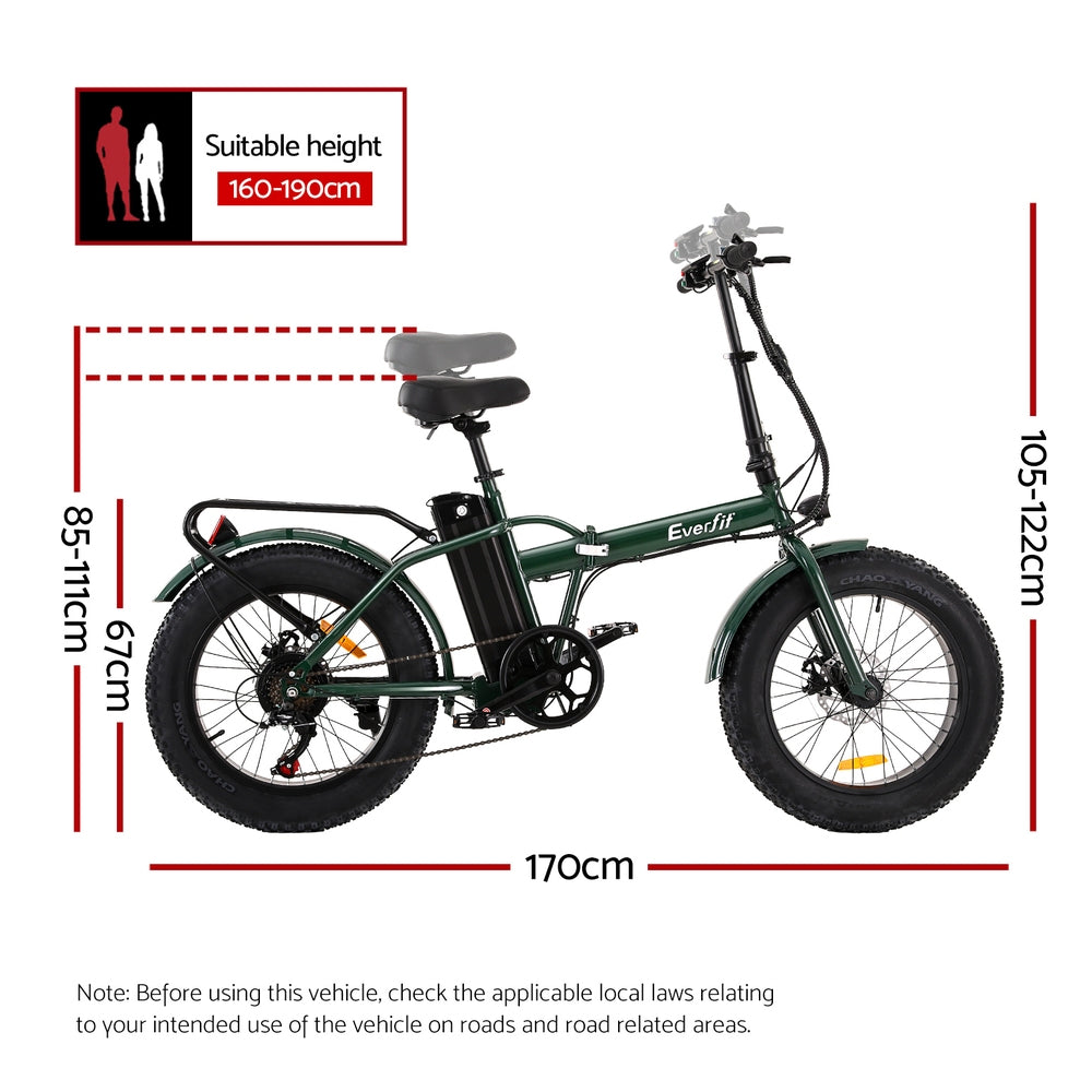 Everfit 20" Folding Electric Bike 250W E-Bike with Removable Battery
