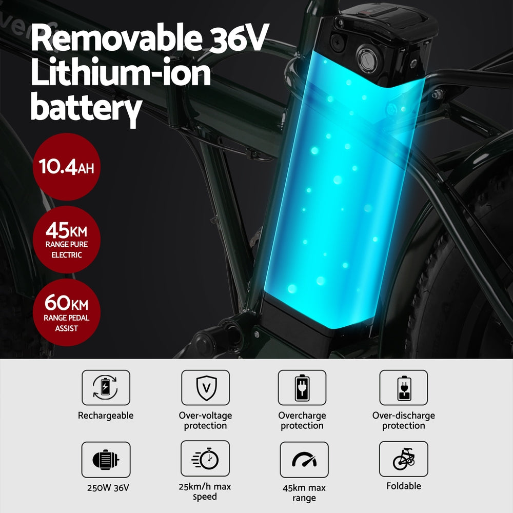 Everfit 20" Folding Electric Bike 250W E-Bike with Removable Battery