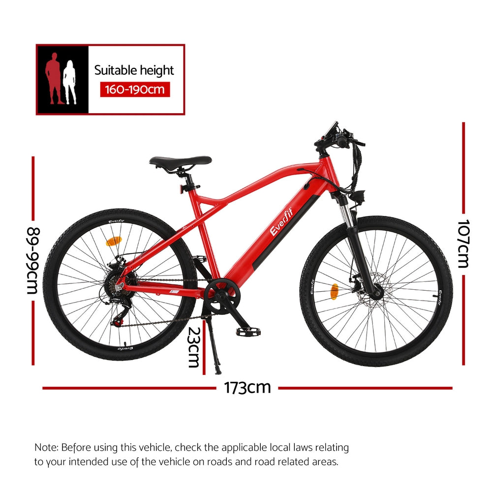Everfit 26" Electric Mountain Bike 250W E-Bike with Shimano 7-Speed