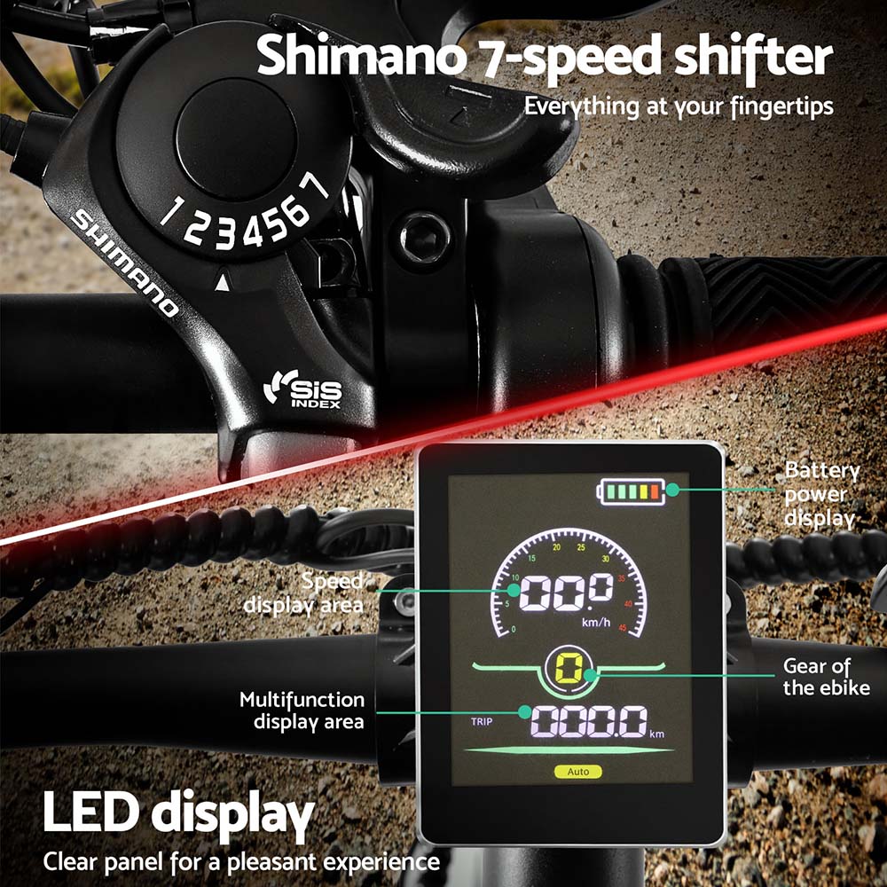 Everfit 26" Electric Mountain Bike 250W E-Bike with Shimano 7-Speed