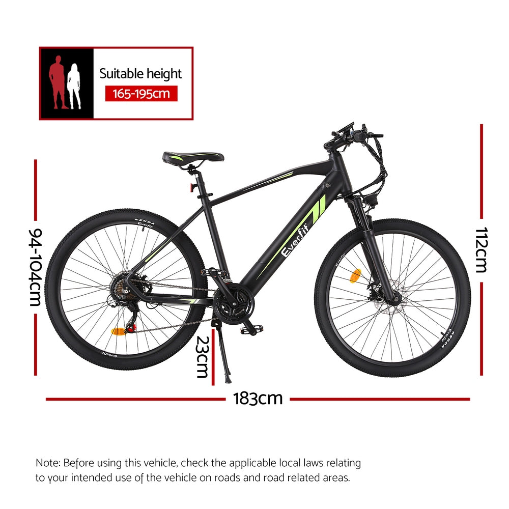 Everfit 27.5" Electric Mountain Bike 250W E-Bike with Shimano 21-Speed
