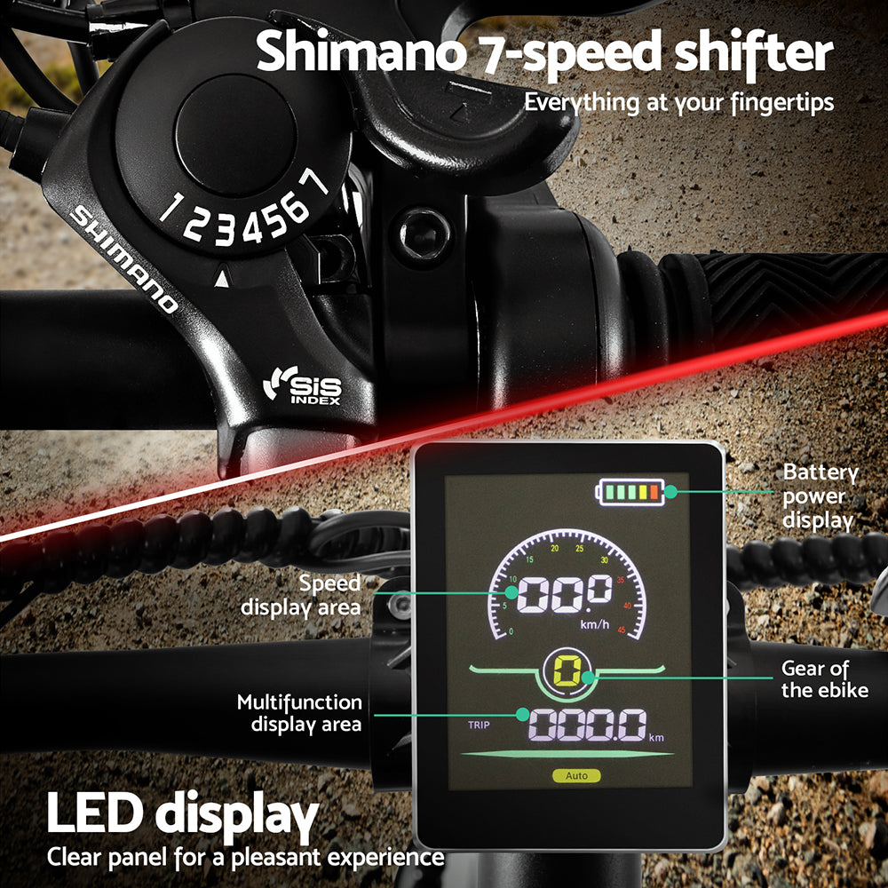 Everfit 27.5" Electric Mountain Bike 250W E-Bike with Shimano 21-Speed