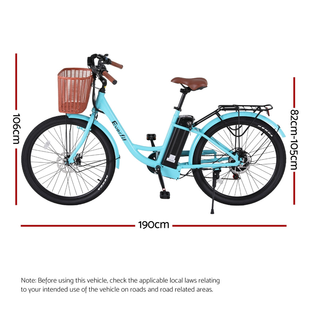 Everfit 26" Electric City Bike 250W E-Bike with Basket & Rear Rack