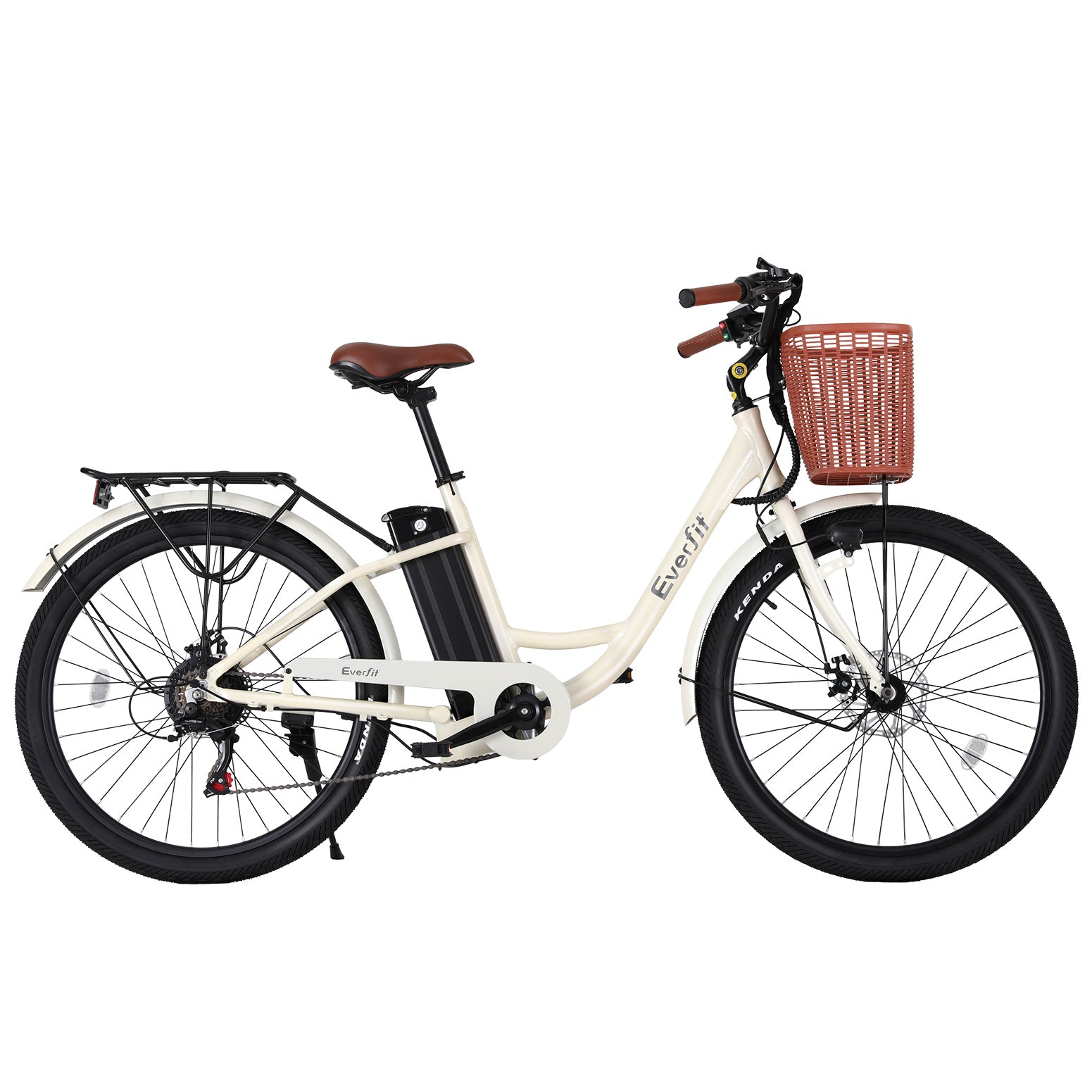 Everfit 26" Electric City Bike 250W E-Bike with Battery, Basket & Rear Rack
