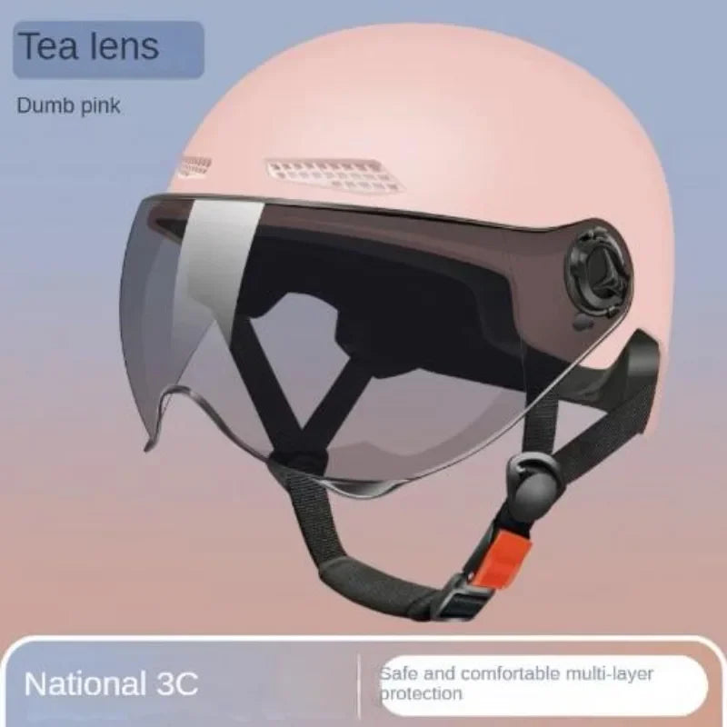 Lightweight Bike Helmet with Goggles – Adjustable Half Helmet for Adults