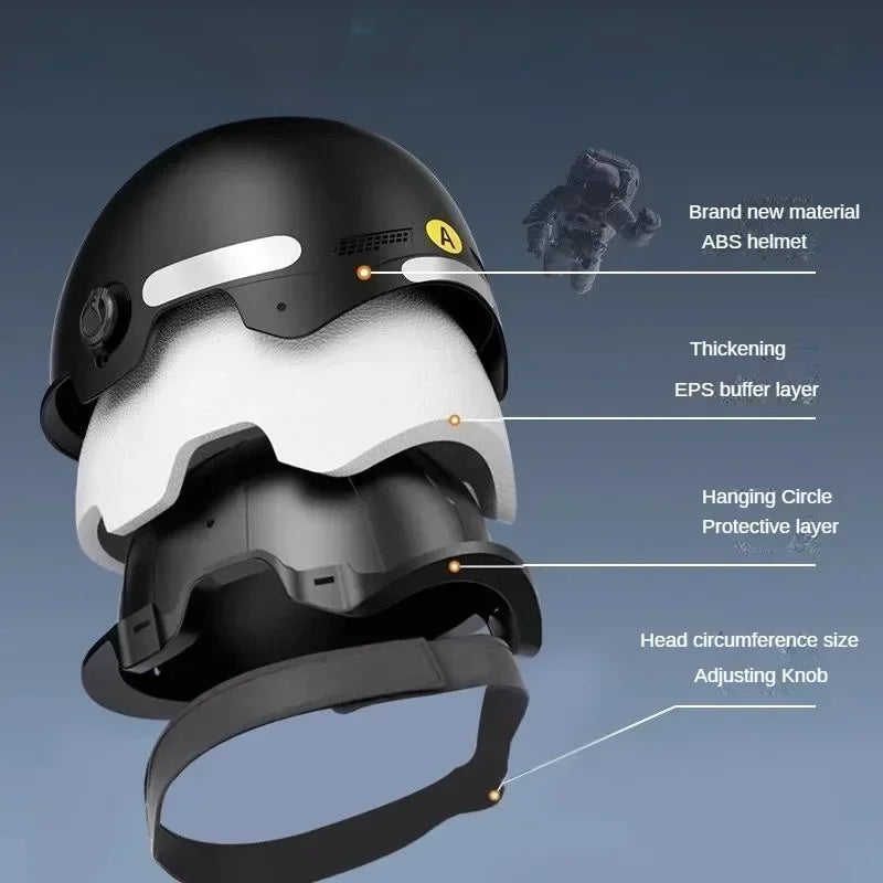 Lightweight Bike Helmet with Goggles – Adjustable Half Helmet for Adults