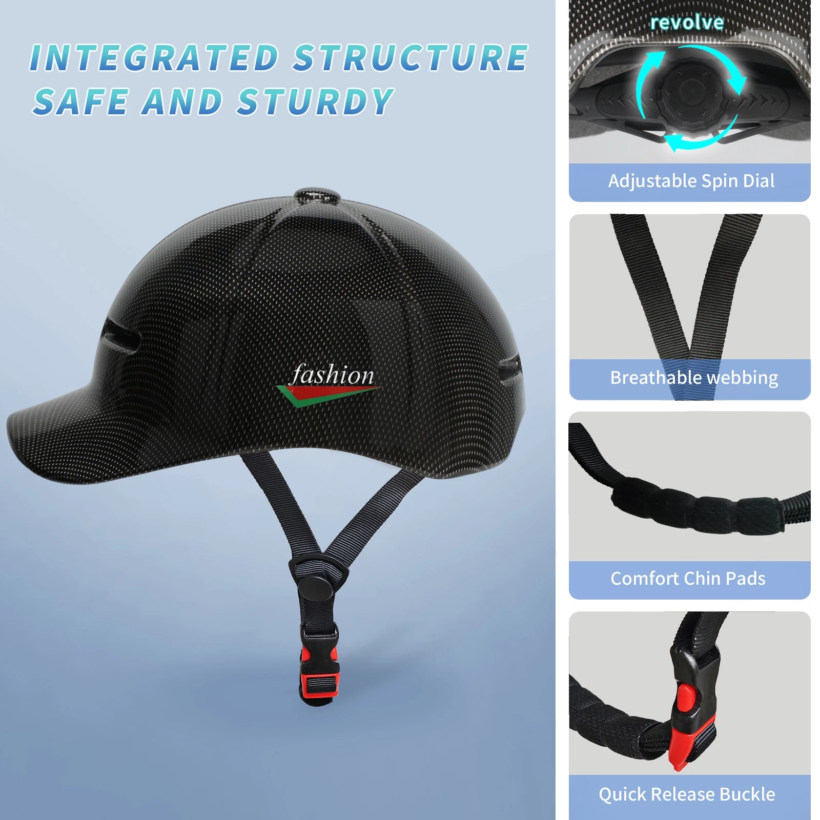 GUDOOK Adjustable Bike Helmet – Lightweight Baseball Cap Style Cycling Helmet for Adults