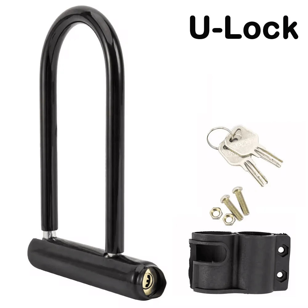 Portable Bicycle U-Lock – Heavy Duty Anti-Theft Security Lock with Keys