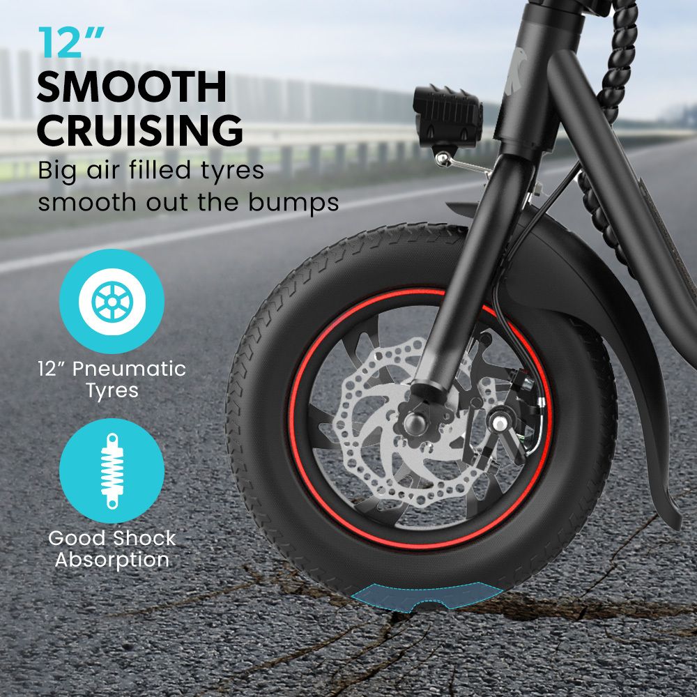 VALK Metro 3 Electric Scooter with Seat 300W Foldable E-Scooter – Black