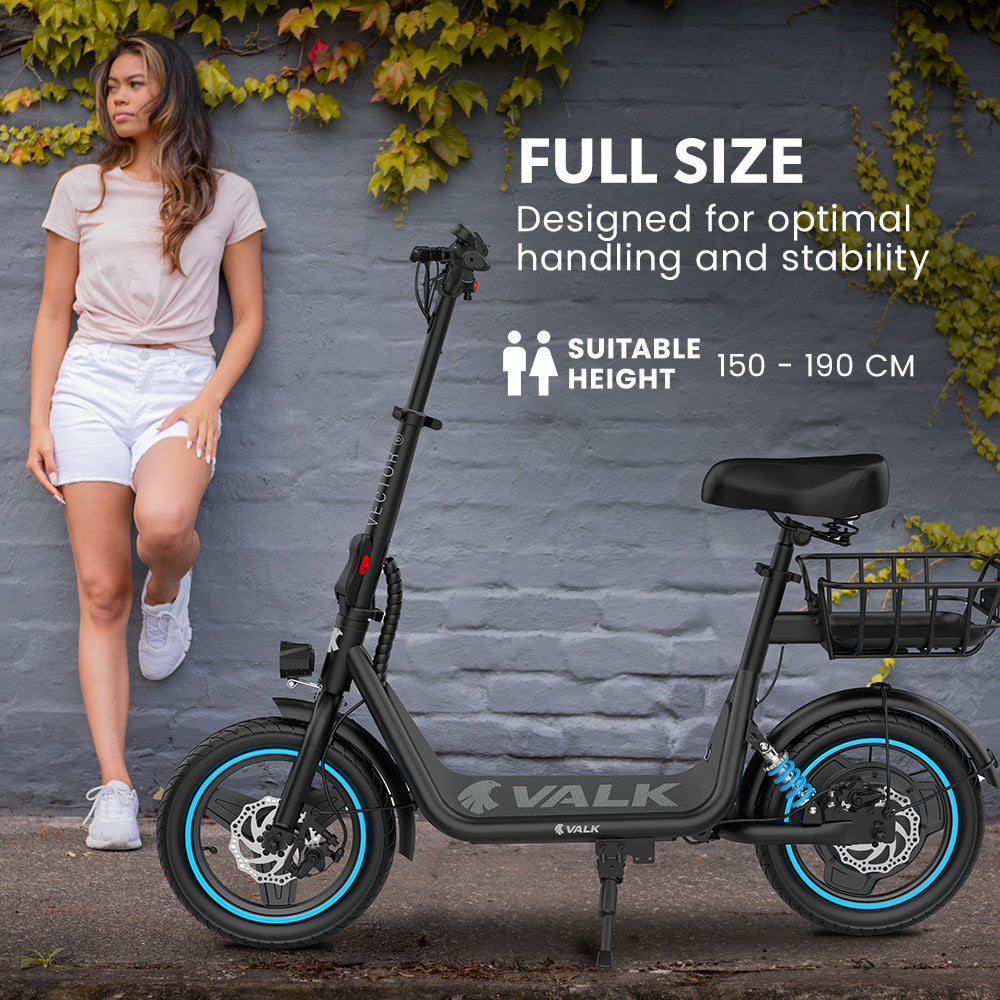 VALK Vector 6 Electric Scooter with Seat 650W Foldable E-Scooter