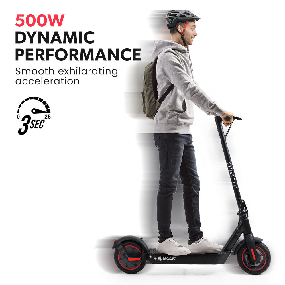 VALK Synergy 7 MkII Electric Scooter 500W with 15Ah Battery – Black/Red
