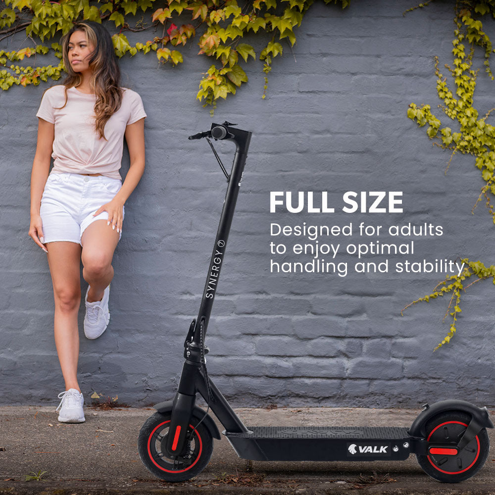 VALK Synergy 7 MkII Electric Scooter 500W with 15Ah Battery – Black/Red