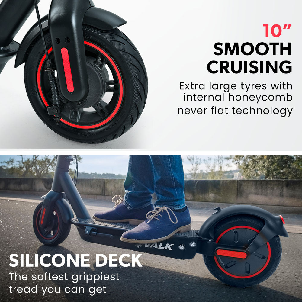 VALK Synergy 7 MkII Electric Scooter 500W with 15Ah Battery – Black/Red